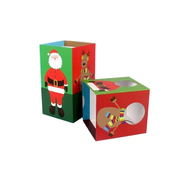 Рождественская упаковка в новом стиле, картонная подарочная коробка из необычной бумаги