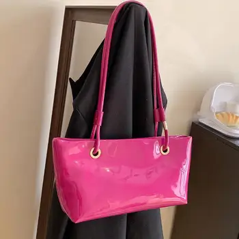 Розовые сумки через плечо для женщин 2023 Дизайнерская роскошная синяя сумка-тоут Квадратная сумка для покупок Сумки для рук Y2k Новинки для вечеринок в Корейском стиле