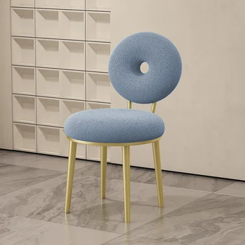 Роскошный креативный обеденный стул для домашней столовой с пончиками из овечьего пуха, онлайн знаменитость, новый стул для приема гостей в гостиной.