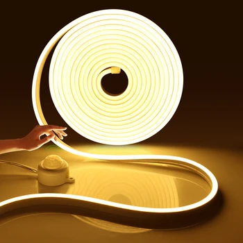 Светодиодная неоновая лента с датчиком движения PIR 2835 120 светодиодов/М, неоновые лампы, вывеска, умные ночные лампы, трубка для домашнего декора с подсветкой для спальни, кухни