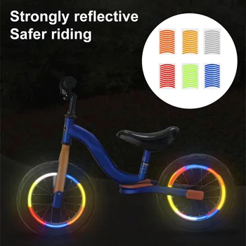 Светоотражающая наклейка для балансировочных велосипедных шин, водонепроницаемая наклейка для освещения велосипеда, Светоотражающая лента для детского велосипеда, наклейка с ночным предупреждением