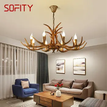 Современная светодиодная люстра SOFITY, креативный подвесной светильник с оленьими рогами для декора прохода в домашней столовой