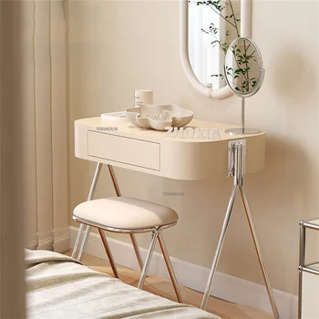 Современный минималистичный туалетный столик для маленькой квартиры, комод для спальни, легкая Роскошная прикроватная тумбочка для макияжа, туалетный столик с табуреткой для макияжа