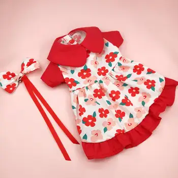 Хлопковая одежда с цветочным рисунком для щенков для маленьких средних девочек-собачонок и кошек