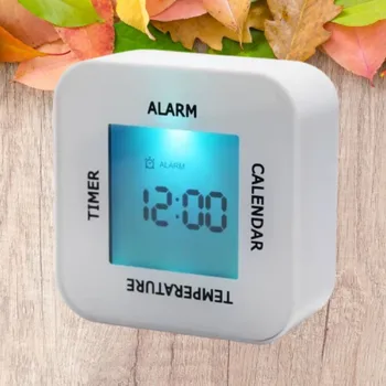 Цифровой настольный будильник для спальни с температурным календарем, электронным жидкокристаллическим таймером обратного отсчета, настольные часы на батарейках