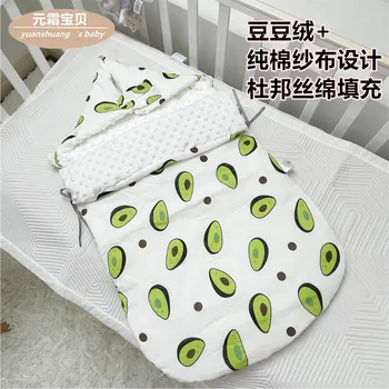 Юань Фрост бэби детский хлопчатобумажный спальный мешок из флиса с фасолью рождение осенью и зимой утолщенный двойного назначения для новорожденных стеганое одеяло bean blan