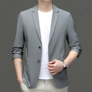 【Ультратонкий ледяной шелк 】 Высококачественный модный универсальный красивый мужской быстросохнущий солнцезащитный костюм для отдыха single west coat